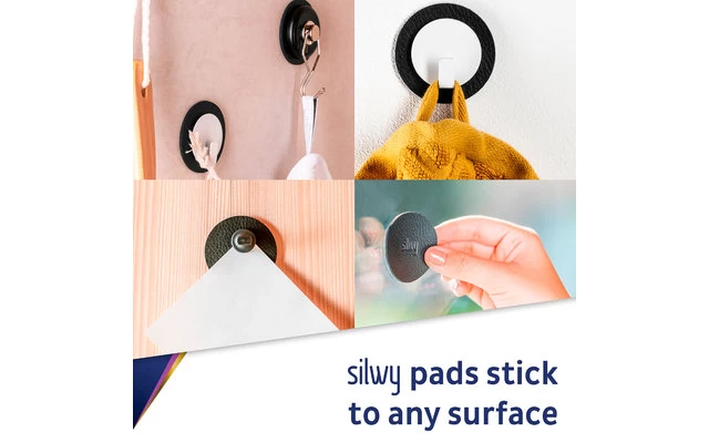 Silwy® Clever Magnethaken Inkl. Metall-Nano-Gel-Pad 5 Cm 2 Tlg. Schwarz 4 Silwy® Clever Magnethaken Inkl. Metall-Nano-Gel-Pad 5 Cm 2 Tlg. Schwarz – Bild 4