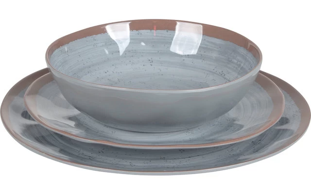 Bo-Camp Melamin Geschirr Set 12-tlg. Blau / Braun 2 Bo-Camp Melamin Geschirr Set 12-tlg. Blau / Braun – Bild 2