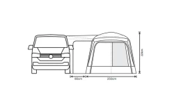 Outdoor Revolution Cayman Midi Air Vorzelt Low 180 Bis 210 Cm -Campingwelt Verkauf 633251 4431479