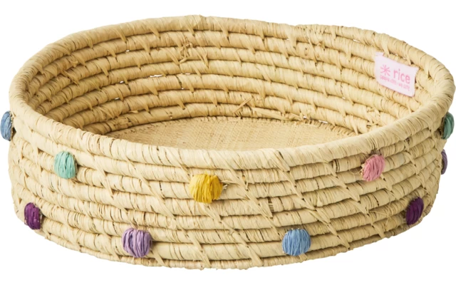 Rice Bast Korb Mit Punkten Klein 1 Rice Bast Korb Mit Punkten Klein