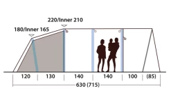Outwell Hayward Lake 5ATC Aufblasbares Tunnelzelt 5 Personen -Campingwelt Verkauf 789713 5206553